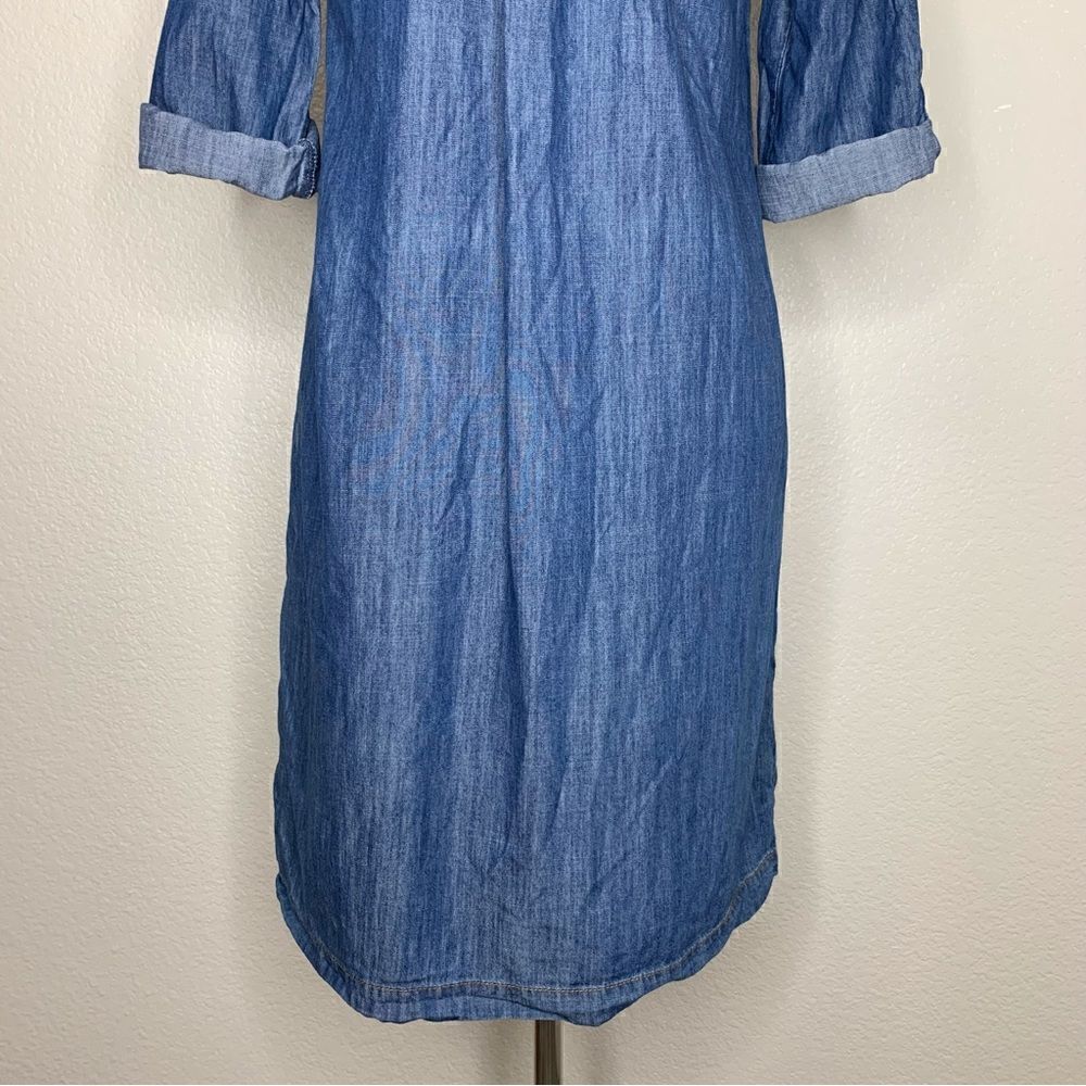 Spense Lyocell Blend Women’s Blue Chambray Shirt Dress - Picture 10 of 13